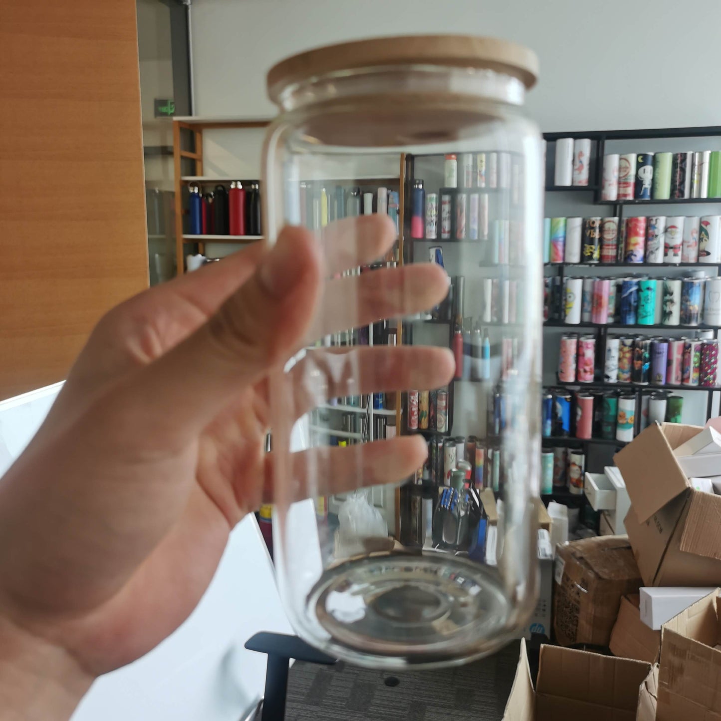 16oz Clear Glass Can: Wholesale 12 Piece