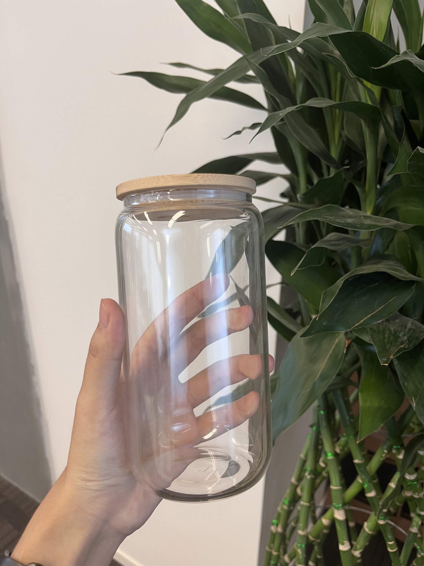 16oz Clear Glass Can: Wholesale 12 Piece